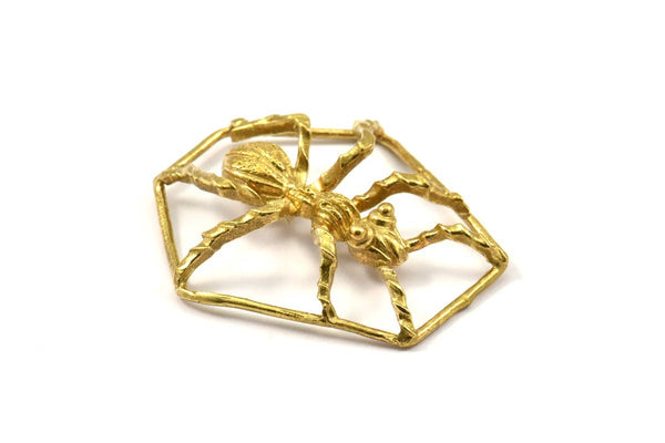 Brass Ant Pendant, 2 Raw Brass Ant Pendants, Animal Jewelry (40x36mm) N0354