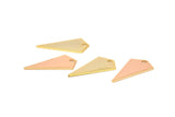 Tiny Necklace Rose Gold / Gold Triangle, 8 Rose Gold Plated - Gold Plated Brass Triangle Charms with 1 hole (22x12x0.60mm) D0346 Q0082