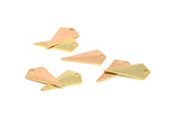 Tiny Necklace Rose Gold / Gold Triangle, 8 Rose Gold Plated - Gold Plated Brass Triangle Charms with 1 hole (22x12x0.60mm) D0346 Q0082