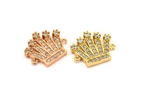 CZ Pave Tiara Pendants, Cubic Zirconia Tiara Pave Charms (16x13mm) cz7