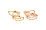 Gold-Rose Gold Half Moon, 10 Tiny Brass Gold-Rose Gold Plated Semi Circle Connectors (8x16x0.8mm) D0008 Q0041
