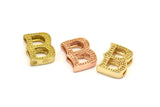 3 Letter Pendants, 3 Brass Letter Alphabets, Rose Gold and Gold Finish Options, Uppercase, Letter Initial Pendant for Personalized Necklaces