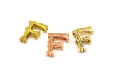 3 Letter Pendants, 3 Brass Letter Alphabets, Rose Gold and Gold Finish Options, Uppercase, Letter Initial Pendant for Personalized Necklaces