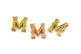 3 Letter Pendants, 3 Brass Letter Alphabets, Rose Gold And Gold Finish Options, Uppercase, Letter Initial Pendant For Personalized Necklaces