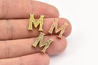 3 Letter Pendants, 3 Brass Letter Alphabets, Rose Gold And Gold Finish Options, Uppercase, Letter Initial Pendant For Personalized Necklaces