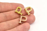 3 Letter Pendants, 3 Brass Letter Alphabets, Rose Gold and Gold Finish Options, Uppercase, Letter Initial Pendant for Personalized Necklaces