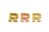 3 Letter Pendants, 3 Brass Letter Alphabets, Rose Gold and Gold Finish Options, Uppercase, Letter Initial Pendant for Personalized Necklaces