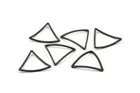 Black Triangle Charm - 50 Oxidized Brass Black Open Cambered Triangle Ring Charms (20x0.8mm) BS 1212 S461