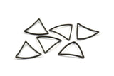 Black Triangle Charm - 50 Oxidized Brass Black Open Cambered Triangle Ring Charms (20x0.8mm) BS 1212 S461
