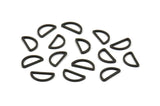 Black Half Moon - 50 Brass Black Oxidized Semi Circle Connectors (6x11x0.80mm) D0007 S511