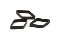 Siyah Elmas Tılsım, 12 Oksitlenmiş Pirinç Siyah Açık Elmas Yüzük Tılsımı (20x32x5x0,6 mm) D0140 S463