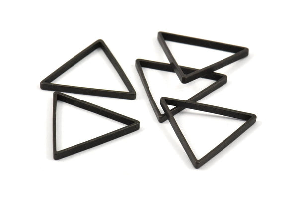 Black Triangle Charm - 24 Oxidized Brass Black Triangle Charms (24x0.8x2mm) Bs 1197 S551