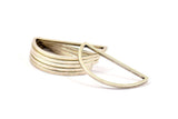 Pirinç Yarım Ay - 24 Antik Gümüş Kaplama Pirinç Yarım Daire Bağlantı Elemanı (15x30x1mm) D0011 H0104