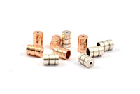 Brass End Cap 25 End Cap , Cord Tip - 4mm Cord End - (7.5x5mm)  b0060