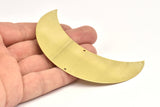 Crescent Wall Art, 4 Raw Brass Crescent Moon Wall Hanging Decor with 4 Holes (90x35x0.60mm) H0419