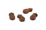 Tiny Opal Pineapple, 1 PC Synthetic Opal Pineapple Bead (14x7mm)  F074