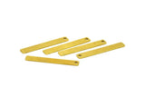 Tiny Rectangle Bar, 24 Raw Brass Rectangle Stamping Blanks with 1 Hole, Necklace Finding (35x5x0.80mm) U031