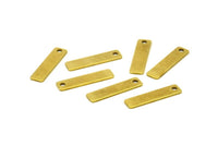 Tiny Rectangle Bar, 40 Raw Brass Rectangle Stamping Blanks with 1 Hole, Necklace Finding (20x5x0.80mm) U025