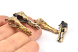 Bird Skull Charm, 1 Solid Bronze and Oxidized Bronze Bird Skull Pendant with 1 Loop (30x10x8mm) N0347