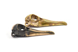Bronz Kuş Kafatası, 1 Katı Bronz ve Oksitlenmiş Bronz Kuş Kafatası Kolye Ucu, 1 Döngü (34x10x9mm) N0346
