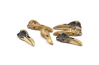 Bronz Uzun Burunlu Kuş, 1 Katı Bronz ve Oksitlenmiş Bronz Kuş Kafatası Kolye (27x10x8mm) N0345