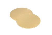 46mm Round Tag, 8 Huge Raw Brass Round Tags with 1 Hole (46x0.8mm) A0850