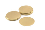 46mm Round Tag, 2 Huge Raw Brass Round Tags with 1 Hole (46x0.8mm) A0850