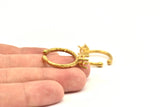 Adjustable Ring Settings - 4 Raw Brass 4 Claw Ring Blanks - Pad Size 6mm N0318