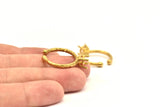 Adjustable Ring Settings - 4 Raw Brass 4 Claw Ring Blanks - Pad Size 6mm N0318