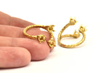 Adjustable Ring Settings - 2 Raw Brass 4 Claw Ring Blanks - Pad Size 4mm N0323