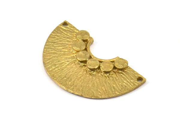 Semi Circle Pendant, Raw Brass Semi Circle  Pendants (32x19mm) N0121