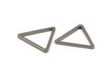 Üçgen Charm - 6 Siyah Kaplamalı Pirinç Üçgen Charm (28x2mm) D0013