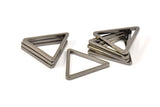 Üçgen Charm - 6 Siyah Kaplamalı Pirinç Üçgen Charm (28x2mm) D0013