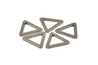 Küçük Üçgen Konnektör, 8 Siyah Kaplamalı Pirinç Üçgen Konnektör, Halkalar (16x2x1,2 mm) D0023