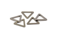 Küçük Üçgen Konnektör, 8 Siyah Kaplamalı Pirinç Üçgen Konnektör, Halkalar (16x2x1,2 mm) D0023