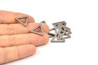 Küçük Üçgen Konnektör, 8 Siyah Kaplamalı Pirinç Üçgen Konnektör, Halkalar (16x2x1,2 mm) D0023