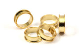 Gold Channel Ring - 3 Gold Plated Brass Channel Ring Setting (16mm) N0476 Q0079
