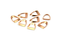 Rose Gold Half Circle - 12 Rose Gold Plated Brass Semi Circle Thick Cut Connectors (8x16x0.4x2x20mm) D0087 Q0078