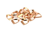 Rose Gold Half Circle - 12 Rose Gold Plated Brass Semi Circle Thick Cut Connectors (8x16x0.4x2x20mm) D0087 Q0078