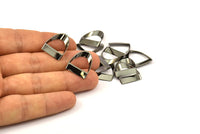 Siyah Yarım Daire - 12 Siyah Kaplamalı Pirinç Yarım Daire Kalın Kesim Konnektör (8x16x0,4x2x20mm) D0087