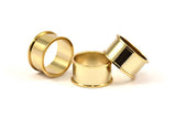 Gold Channel Ring - 2 Gold Plated Brass Channel Ring Settings (19mm) N0479 Q0128
