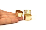 Gold Channel Ring - 2 Gold Plated Brass Channel Ring Settings (19mm) N0479 Q0128