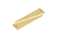 Hammered Triangle Charm, 2 Gold Plated Brass Hammered Long Triangle Charms, Pendant, Earring Findings (14x50x1.2mm) N0200 Q0068