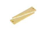 Hammered Triangle Charm, 2 Gold Plated Brass Hammered Long Triangle Charms, Pendant, Earring Findings (14x50x1.2mm) N0200 Q0068