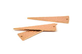 Hammered Triangle Charm, 2 Rose Gold Plated Brass Hammered Long Triangle Charms, Pendant, Earring Findings (14x50x1.2mm) N0200 Q0068