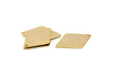 Hammered Diamond Charm, 2 Gold Plated Brass Hammered Diamond Flat Charms Pendant, Findings (34x24mm) N0233 Q0063