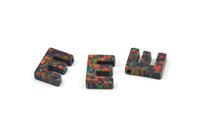 Opal E Letter - Snythetic Opal Initial Letter (10x7.50x2.50mm) F008