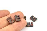 Opal E Letter - Snythetic Opal Initial Letter (10x7.50x2.50mm) F008