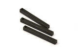 Black Bar Pendants, 24 Oxidized Brass Bars, Necklace, Earring Findings (3x3x30mm) D0240 S579