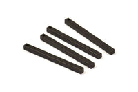 Black Necklace Bar, 12 Oxidized Brass Bars, Necklace, Earring Findings (3x3x40mm) D0243 S580